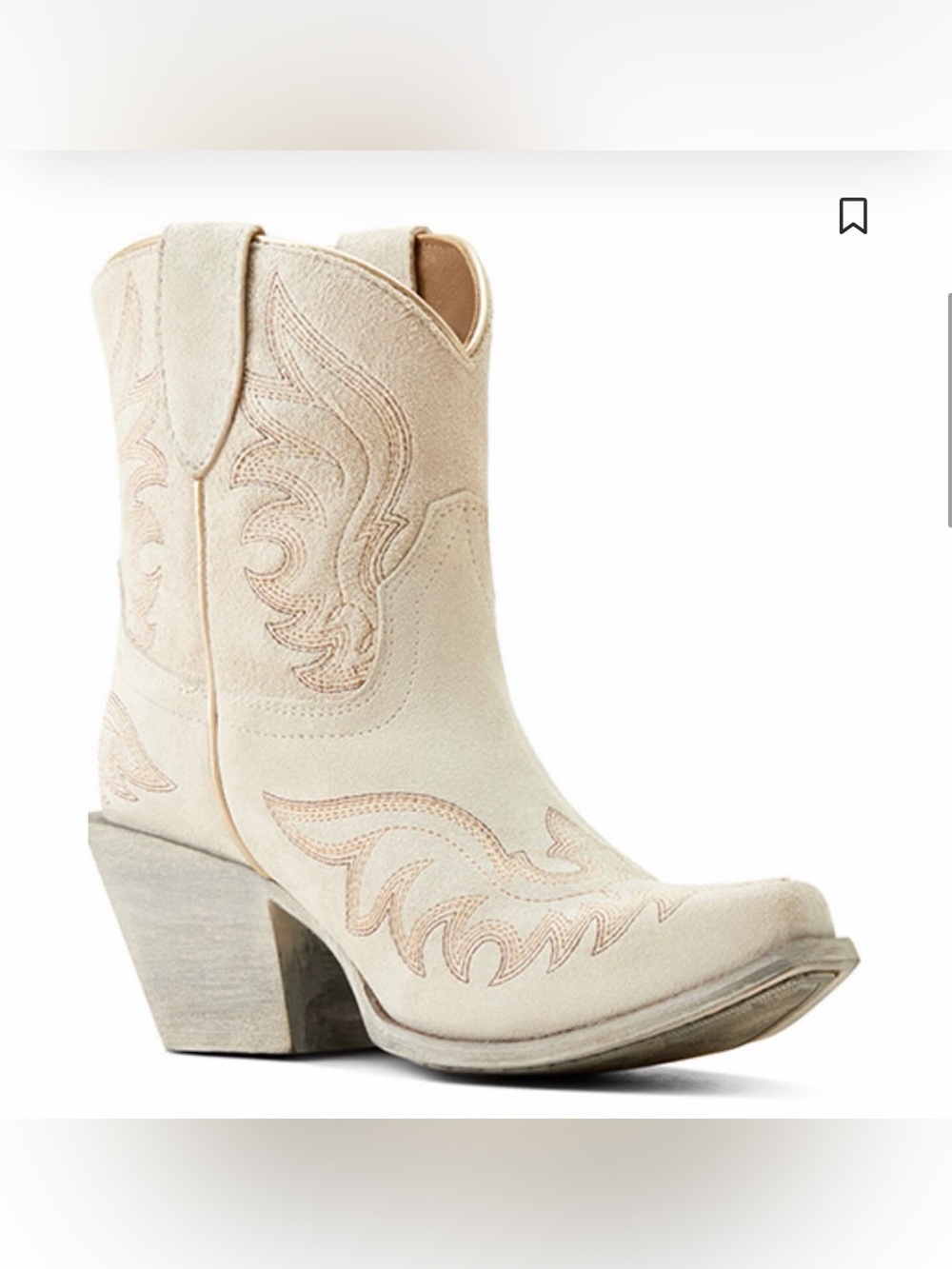 Ariat Cream Suede Western Heeled Boots